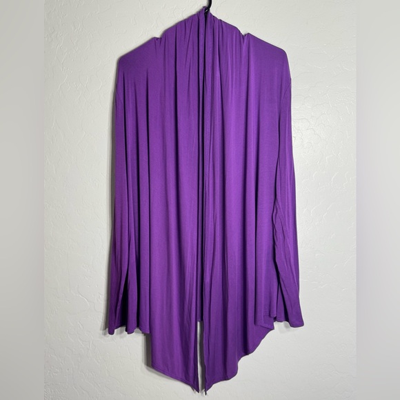 Ellen Tracy Sweaters - Ellen‎ Tracy Purple Drape Front Open Cardigan M/L USA Rayon Spandex